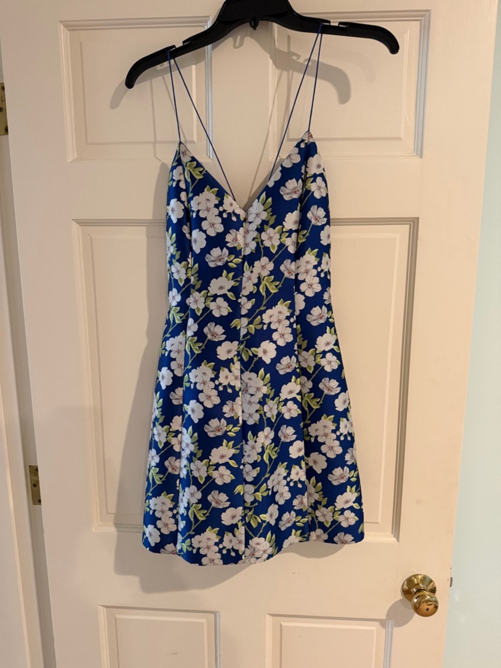 Alice + Olivia Blue Floral Slip Dress